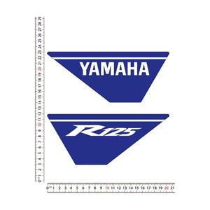 SET di adesivi per casco moto blu YAMAHA R125 - Product Image 1