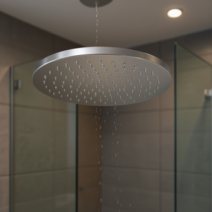 Moderno cabezal de ducha de acero de 20 cm de diámetro para baño y sanitarios - Product Image 3