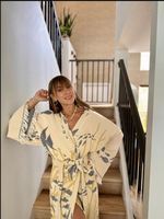 Vente en gros Kimono de style bohème en coton indien imprimé tigre Maxi peignoir vêtements de nuit Robes de nuit faites à la main Robe Kimono