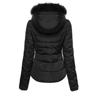 Chaqueta acolchada con Cuello de piel cálido para mujer de la mejor calidad, chaquetas de invierno acolchadas de poliéster transpirable para mujer al aire libre - Product Image 2
