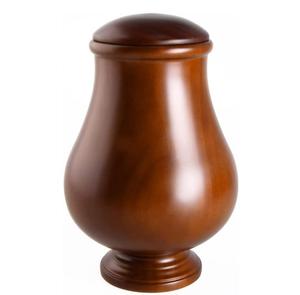 Urne funéraire classique en bois avec couvercle arrondi, surface lisse et tons de bois naturels - Product Image 2