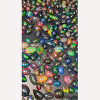 290 pièces d'opale noire éthiopienne naturelle, effet de jeu de couleurs, cabochon ovale de 7mm-17mm, 342 carats, Iroc Sales, pierres précieuses en vrac, 274 USD