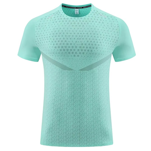 3D impreso nuevos deportes Fitness correr ocio al aire libre Jogging ejercicio manga corta rayas Nylon secado rápido 100% algodón - Product Image 2