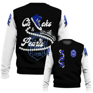 Sudadera con cuello redondo Zeta Phi Beta Blue Sorority 1920 para mujer con letras griegas bordadas - Product Image 6