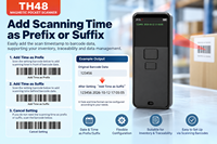 Lecteur de codes-barres magnétique à fixation arrière TH48 Bluetooth 5.0 1D 2D CMOS 640*480 1100mAh pour la logistique d'entrepôt