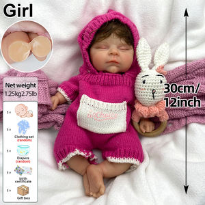 دمية أطفال صغيرة الحجم 30 سم مع شعر، دمية واقعية من السيليكون الكامل، لعبة ناعمة للأطفال حديثي الولادة - Product Image 5