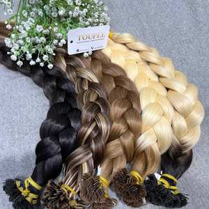 Tip Hair Extension Cabello humano Super Double Drawn Straight Stick en negro para mujeres Variedad de colores # 1B-> #60,#613 - Product Image 3