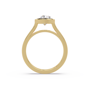 Anillos de Compromiso y Matrimonio de Oro Puro de 14K con Diamante Cultivado en Laboratorio de Corte Pera de 2.00 Ct, Certificado IGI, Engaste en Bisel, Joyería Personalizada - Product Image 3