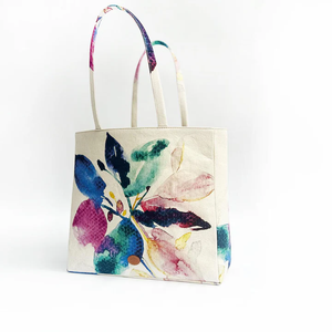 EWB Custom Name <b>Medium</b> Tote <b>Bag</b> Cotton Recycled Daily Wedding Shopping <b>Bags</b> Zipper Closure Hand Length Handle Letter Pattern - Product Image 3