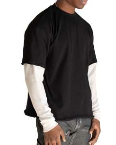 เสื้อยืดคอกลมแขนสั้นผ้าฝ้าย100% หนา2ชั้นสำหรับผู้ชายเสื้อเจอร์ซีย์ใส่ได้พอดีปรับแต่งได้แบบฮิปฮอปและซักได้ - Product Image 3