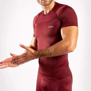 T-shirt de sport respirant et à séchage rapide pour homme, coupe ajustée, manches courtes, protection anti-UV, idéal pour l'été et l'entraînement en salle de sport – Vente en gros - Product Image 3