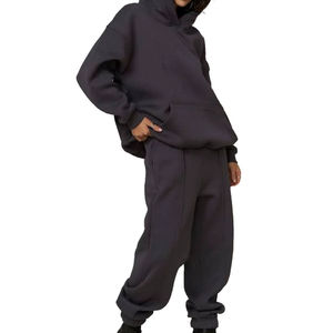 Ensemble de survêtement pour femme tendance, en molleton de coton respirant, sweat-shirt et pantalon de survêtement personnalisés, 2026 - Product Image 3