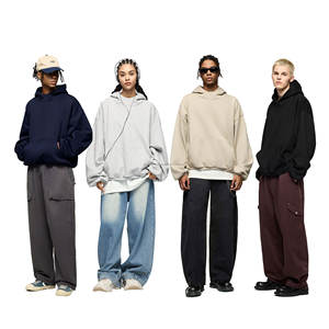 New Arrival <b>Men's</b> Hooded <b>Hoodies</b> 325GSM Fleece Solid Blank Boxy <b>Oversized</b> Casual Streetwear <b>Hoodies</b> <b>for</b> <b>Men</b> - Product Image 1