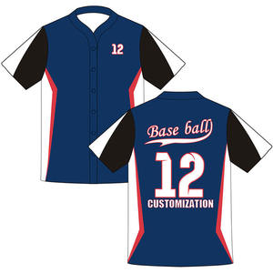 Maillot de baseball pour hommes personnalisé respirant et conception libre brodé en usine avec couleur de sublimation pour les équipes - Product Image 3