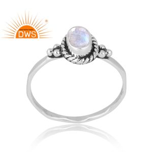 Anillo de piedras preciosas de Luna arcoíris Natural de plata de ley de diseño elegante, joyería personalizada para mujer, regalo para ella - Product Image 1