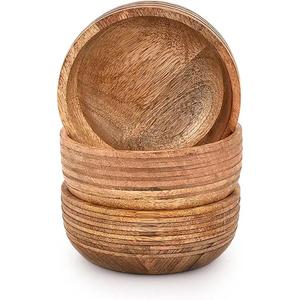Vente chaude Bol à salade naturel réutilisable avec logo personnalisé écologique Bol à pâte en bois d'acacia de l'exportateur indien - Product Image 3
