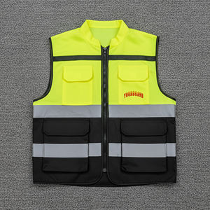 Veste de sécurité réfléchissante à vente chaude, classe 1 ANSI, EN ISO 20471 classe 2, LED clignotante, imperméable, logo personnalisé, poche, double bande - Product Image 2