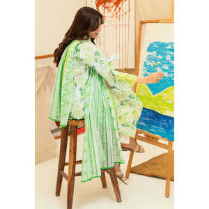 Conjunto de 3 Piezas de Chifón Estampado para Uso Diario, Top con Cuello Bordado SD-52196, Pedido Mínimo 3 Piezas - Product Image 6