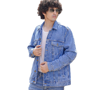 เสื้อแจ็กเก็ตยีนส์สีน้ำเงินสำหรับผู้ชายเสื้อโค้ทกระเป๋ามีกระดุมสำหรับใส่ในฤดูใบไม้ร่วงฤดูหนาว - Product Image 4