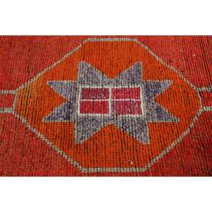 3.2x11.2 ft Turkish Rug, <b>Runner</b> Vintage Rug, <b>Red</b> Ikat Rug - Product Image 3