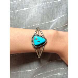 Dave Skeets Kingman Turquoise & Sterling <b>Silver</b> Fashion <b>Cuff</b> <b>Bracelet</b> - Product Image 5