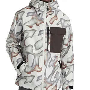 Men's Winter Waterproof <b>Soft</b> <b>Shell</b> Bomber <b>Jackets</b> Customized Design Print <b>Hooded</b> High Street Casual Style Stand Collar - Product Image 1