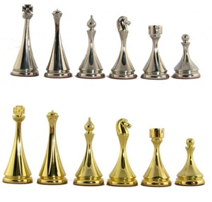 Brass Metal Staunton <b>Chess</b> Pieces/Coins <b>Set</b> with Folding <b>Wooden</b> <b>Chess</b> Board 14 Inches Best Quality Brass <b>Chess</b> Pieces in Brass - Product Image 2