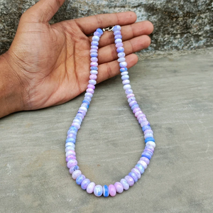 Collier de perles d'opale de lavande Candy Opal Multi Color Gemstone avec fermoir en argent sterling 925 Opal Gemstone Bijoux faits à la main - Product Image 4