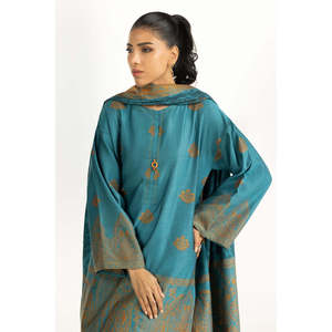 Conjunto de Traje de Jacquard Teñido con Hilo de 3 Piezas para Mujer IUSTKSD-1407 - Product Image 5