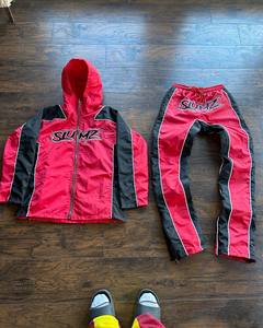 Conjunto de Dos Piezas de Alta Calidad, Personalizado, Transpirable, de Verano, Talla Grande, Estilo Urbano, Cortavientos, Chaqueta con Cremallera y Pantalones Deportivos de Nailon - Product Image 4