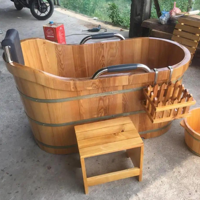 Décor salle de bain traditionnelle avec baignoire autoportante en bois meilleure vente du vietnam 99GD