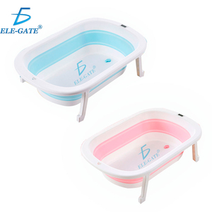 Bañera Plegable Portátil de Plástico con Termómetro de Agua para el Hogar y Viajes, Bañera para Bebés - Product Image 3