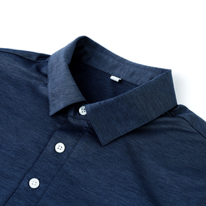 Polos de negocios ODM de verano 100% algodón de secado rápido de punto azul oscuro pulóver polos transpirables - Product Image 3