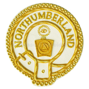 Masonic Regalia Mark Northumberland Sea Bordado a mano Golden Bullion Mark Provincial Full Dress Badge - Masonic Regalia - Product Image 1