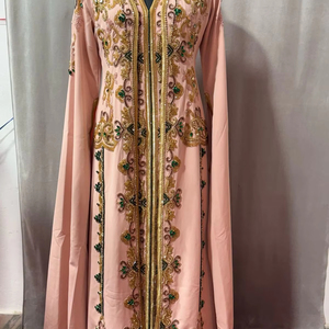 Nouvelle collection de robe caftan perlée brodée à la main vêtements islamiques fantaisie pour les fêtes de mariage respirante et confortable - Product Image 1