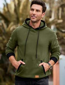 Sweat à capuche en coton brossé 320 GSM pour hommes veste polaire épaisse à fermeture éclair complète entraînement de style de rue décontracté pour l'automne - Product Image 6