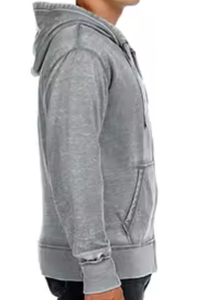 Venta al por mayor de ropa de calle vintage logotipo personalizado cremallera lavado ácido Puff estampado hombres Hoodi - Product Image 4