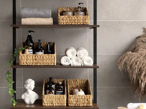 OEM Set/02 Hyacinth Bamboo Basket Rectangle Water Hyacinth Tray <b>for</b> Home <b>Storage</b> Organization <b>Makeup</b> Rectangle Office Organizer - Product Image 6