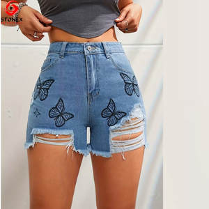 Shorts de Mezclilla Premium 2025 para Mujer, Shorts de Mujer con Estilo Desgastado, Shorts de Mezclilla de Diseño Personalizado de Alta Calidad - Product Image 2