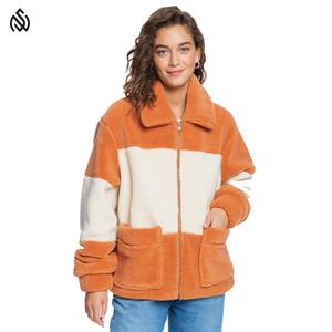 Directo de fábrica al por mayor personalizable cremallera completa Sherpa chaqueta de lana abrigo para mujer transpirable suave calidad Premium Casual - Product Image 1