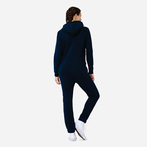 80% Cotton 20% Polyester Brushed Back Cotton on the Inside Two Way YKK Quality Zipper Navy Unisex Original Onesie - Product Image 2