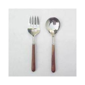 Ensemble de serveurs à salade unique avec manche en bois Ustensiles de cuisine pour table de fête de restaurant à la maison - Product Image 1