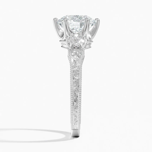 Anillo de compromiso de joyería personalizada fina de oro blanco de 14K con diamantes cultivados en laboratorio VVS de corte redondo más vendidos para regalos de mujer - Product Image 2