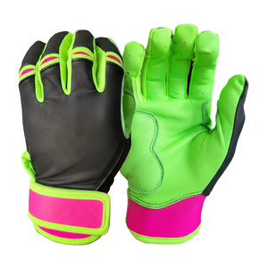 Neon Pink Blue Baseball Gloves Professional Grade Genuine Leather Batting Gloves Breathable Anti-Slip Durable Custom Logo Design - Product Image 4