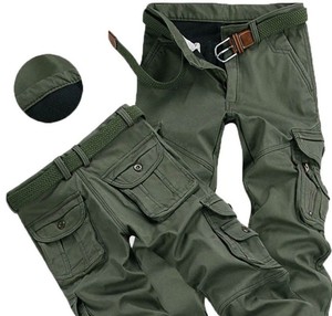 Pantalon Cargo Décontracté pour Homme Pantalon de Jogging Taille Moyenne Jeune avec Poches 100% Coton Motif Droit Lavé Mid Slim Fit - Product Image 2