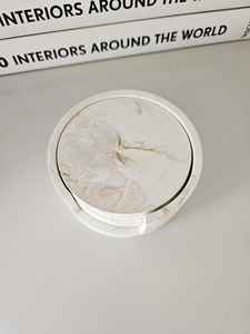 Ensemble de 4 sous-verres ronds effet marbre avec support, sous-verres modernes circulaires pour boissons - Product Image 5