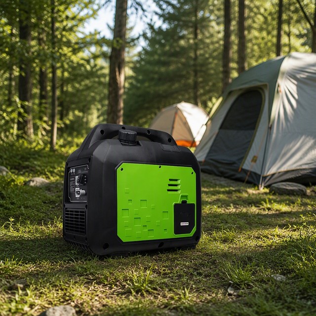 Low Noise 24V Gasoline Portable Generator Auto Start Overload Protection RV Boat Camping Backup Power 5L Fuel Tank