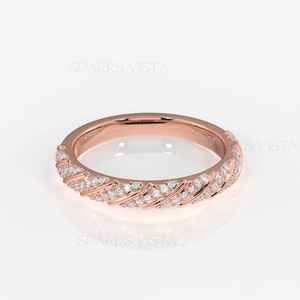 Lujoso anillo de aniversario de diamante Sparks Vista Pave en plata de ley 925 diseño trenzado intrincado joyería fina al por mayor - Product Image 5