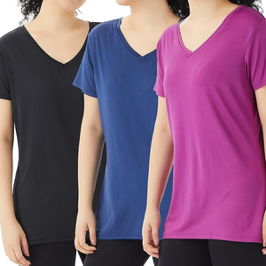 T-shirts à col en V de marque pour femmes T-shirts durables à séchage rapide pour femmes Fabricant de t-shirts à bas quantité minimale de commande OEM ODM de BD Garments - Product Image 5