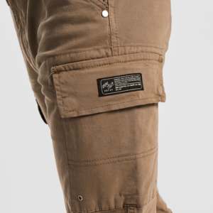 Pantalon de jogging Trek en coton 100% coupe ample avec plis, style décontracté chic, logo personnalisable, couleur beige, tailles XL à 6XL, taille mi-haute - Product Image 5